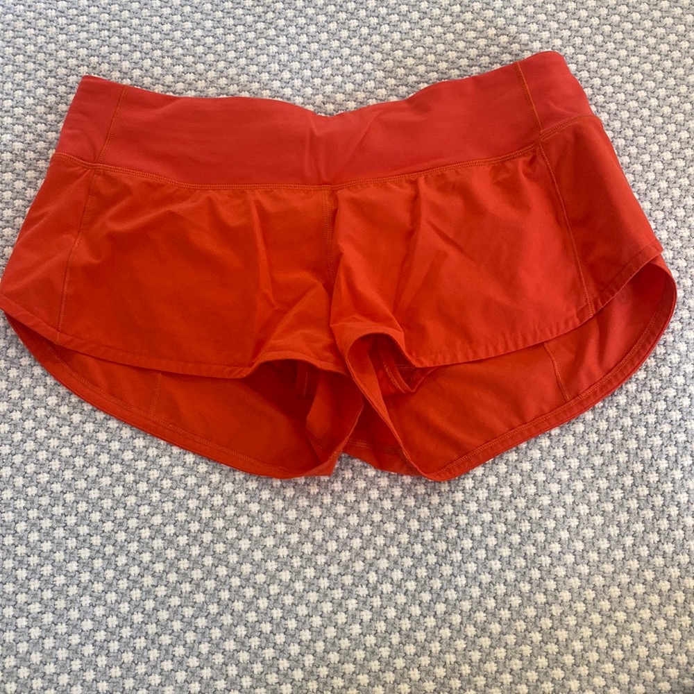 Lululemon red speed up shorts
